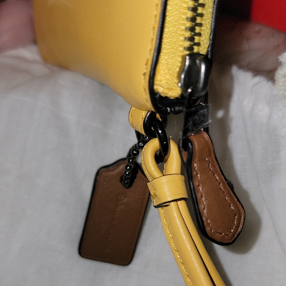 Coach X Disney Limited Edition Yellow Leather Mickey Mouse Wristlet - Picture 10 of 16